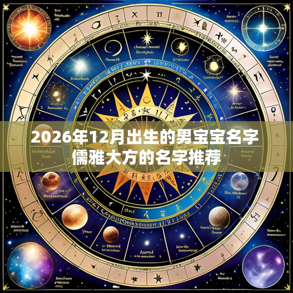 2026年12月出生的男宝宝名字 儒雅大方的名字推荐