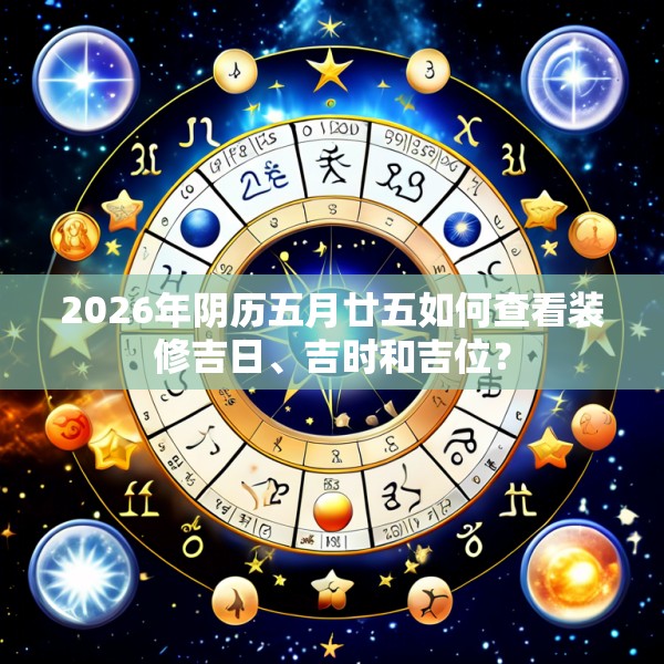 2026年阴历五月廿五如何查看装修吉日、吉时和吉位?