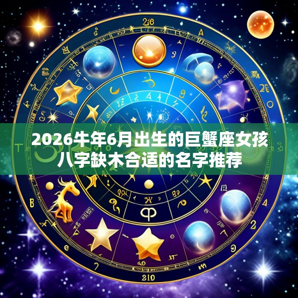 2026牛年6月出生的巨蟹座女孩八字缺木合适的名字推荐
