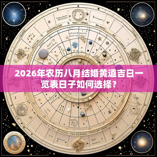 2026年农历八月结婚黄道吉日一览表日子如何选择？