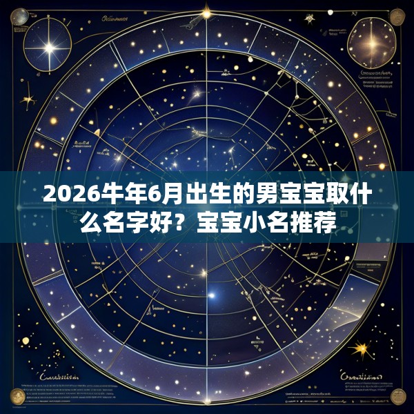 2026牛年6月出生的男宝宝取什么名字好?宝宝小名推荐