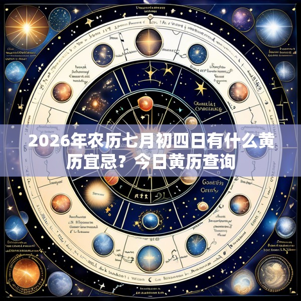 2026年农历七月初四日有什么黄历宜忌?今日黄历查询