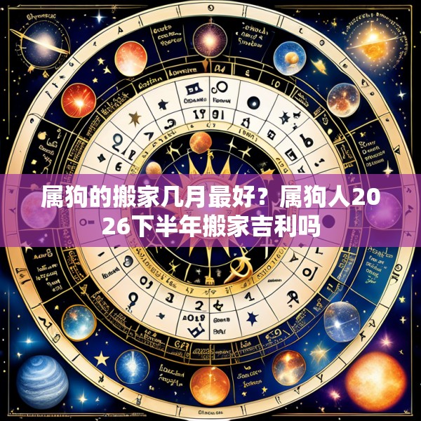 属狗的搬家几月最好?属狗人2026下半年搬家吉利吗