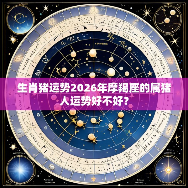 生肖猪运势2026年摩羯座的属猪人运势好不好？