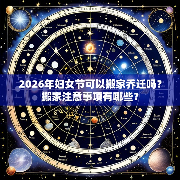 2026年妇女节可以搬家乔迁吗？搬家注意事项有哪些？