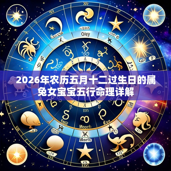 2026年农历五月十二过生日的属兔女宝宝五行命理详解