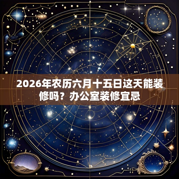 2026年农历六月十五日这天能装修吗?办公室装修宜忌