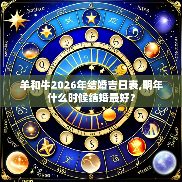 羊和牛2026年结婚吉日表,明年什么时候结婚最好？