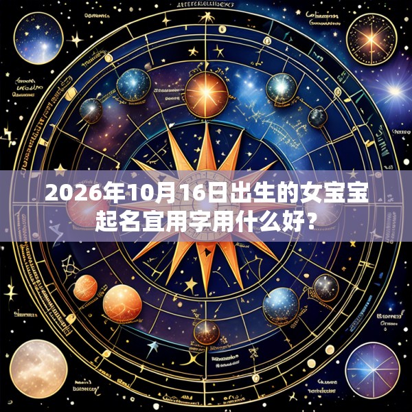 2026年10月16日出生的女宝宝起名宜用字用什么好？