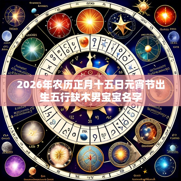 2026年农历正月十五日元宵节出生五行缺木男宝宝名字