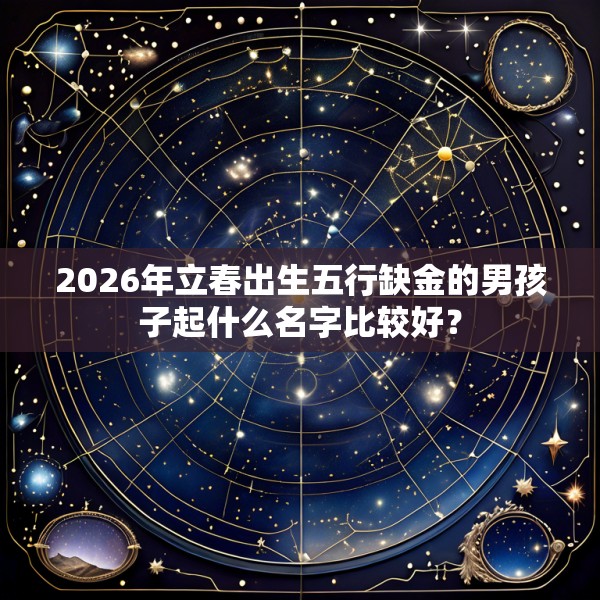 2026年立春出生五行缺金的男孩子起什么名字比较好？