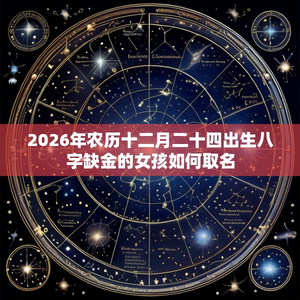 2026年农历十二月二十四出生八字缺金的女孩如何取名