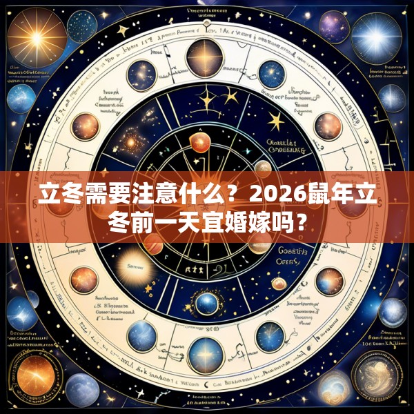 立冬需要注意什么？2026鼠年立冬前一天宜婚嫁吗？