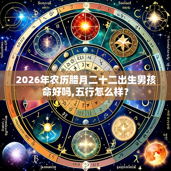 2026年农历腊月二十二出生男孩命好吗,五行怎么样？