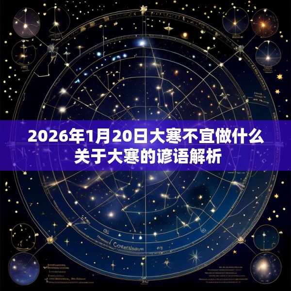 2026年1月20日大寒不宜做什么 关于大寒的谚语解析