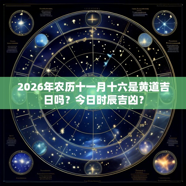 2026年农历十一月十六是黄道吉日吗？今日时辰吉凶？
