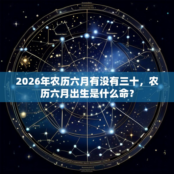 2026年农历六月有没有三十,农历六月出生是什么命?