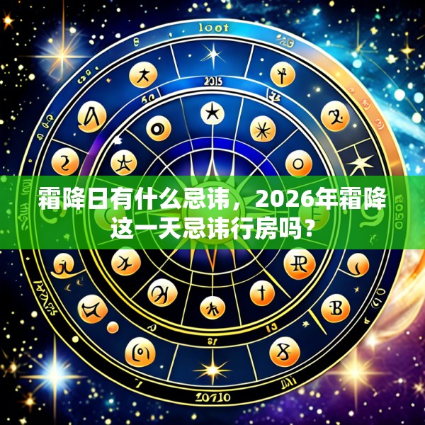 霜降日有什么忌讳，2026年霜降这一天忌讳行房吗？