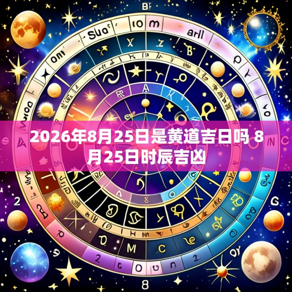 2026年8月25日是黄道吉日吗 8月25日时辰吉凶