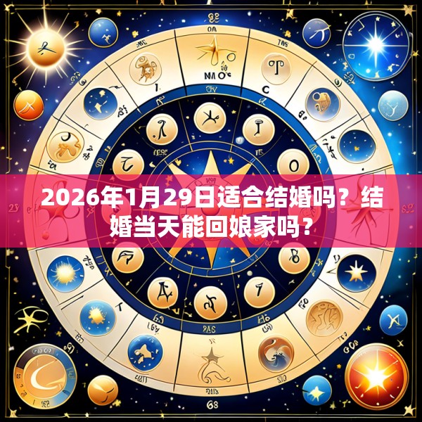 2026年1月29日适合结婚吗？结婚当天能回娘家吗？