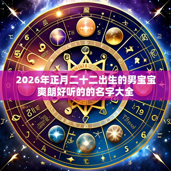 2026年正月二十二出生的男宝宝爽朗好听的的名字大全