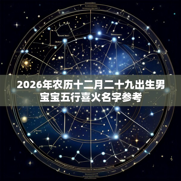 2026年农历十二月二十九出生男宝宝五行喜火名字参考