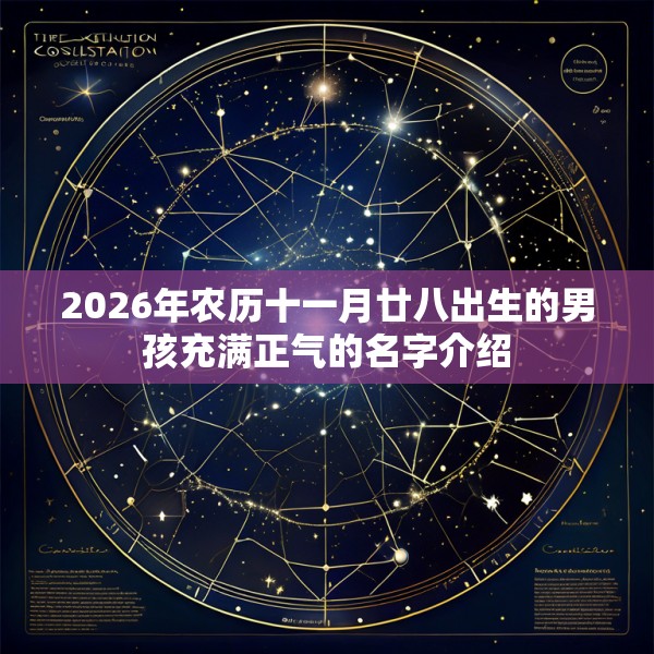 2026年农历十一月廿八出生的男孩充满正气的名字介绍
