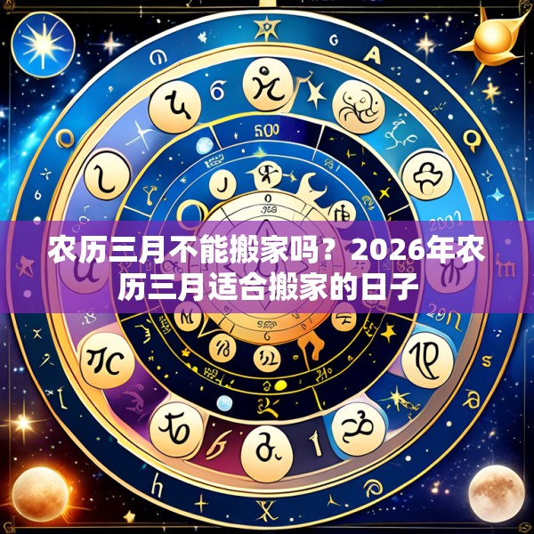 农历三月不能搬家吗？2026年农历三月适合搬家的日子