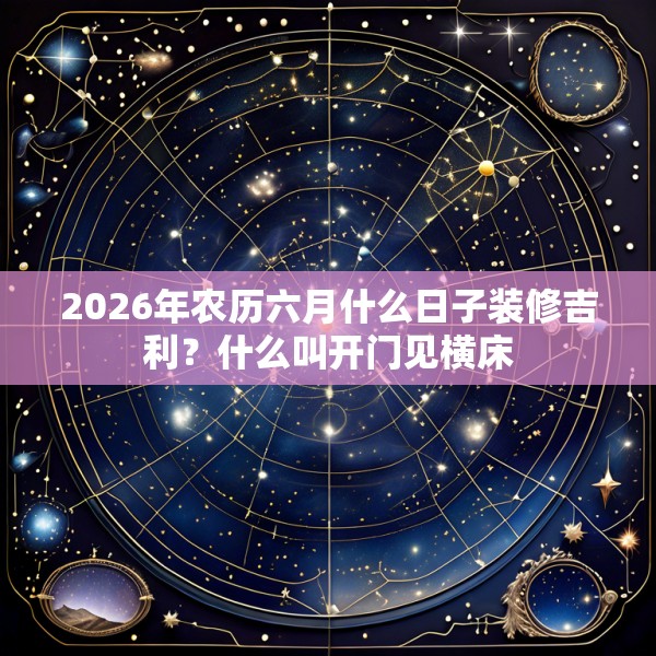 2026年农历六月什么日子装修吉利?什么叫开门见横床