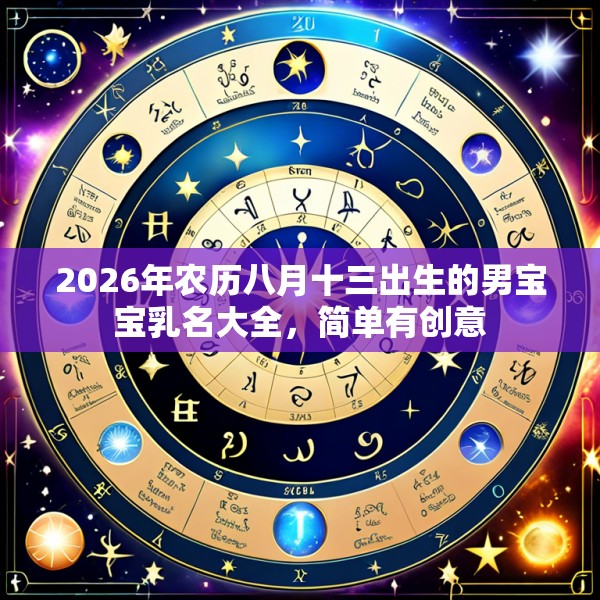 2026年农历八月十三出生的男宝宝乳名大全，简单有创意