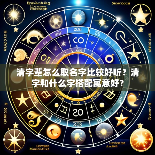 清字辈怎么取名字比较好听?清字和什么字搭配寓意好?