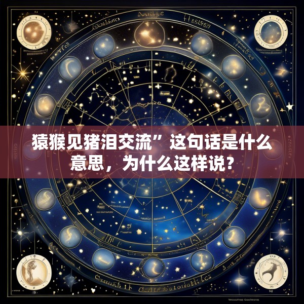 猿猴见猪泪交流”这句话是什么意思，为什么这样说？