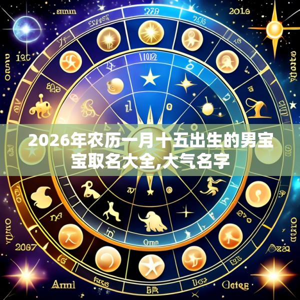 2026年农历一月十五出生的男宝宝取名大全,大气名字