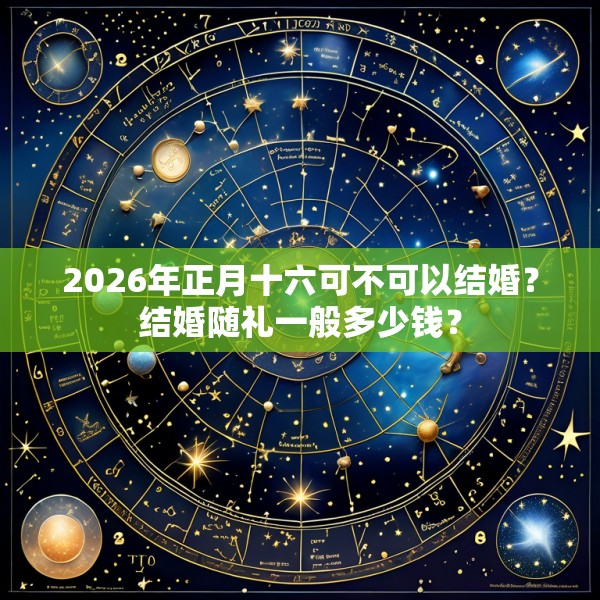 2026年正月十六可不可以结婚？结婚随礼一般多少钱？