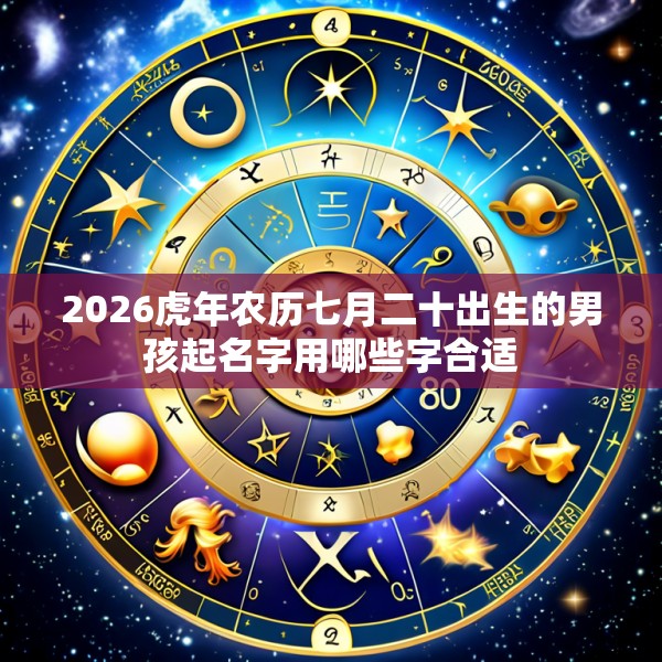 2026虎年农历七月二十出生的男孩起名字用哪些字合适