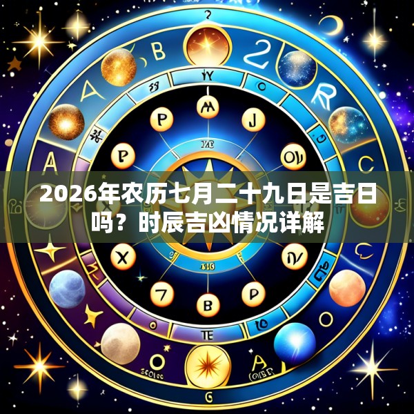 2026年农历七月二十九日是吉日吗?时辰吉凶情况详解