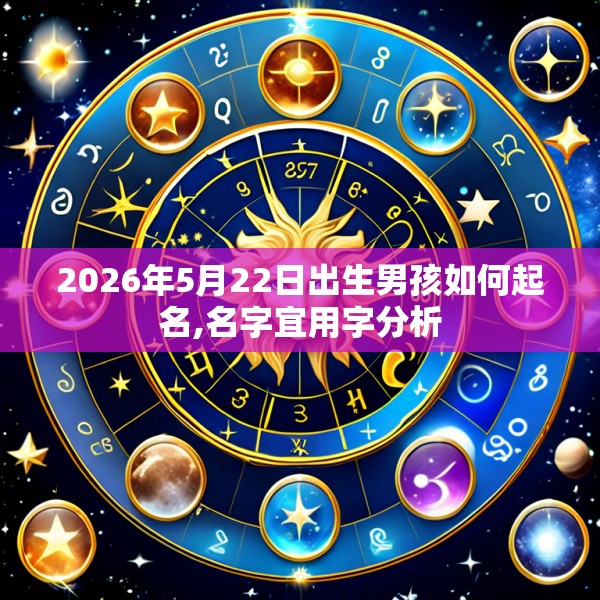 2026年5月22日出生男孩如何起名,名字宜用字分析