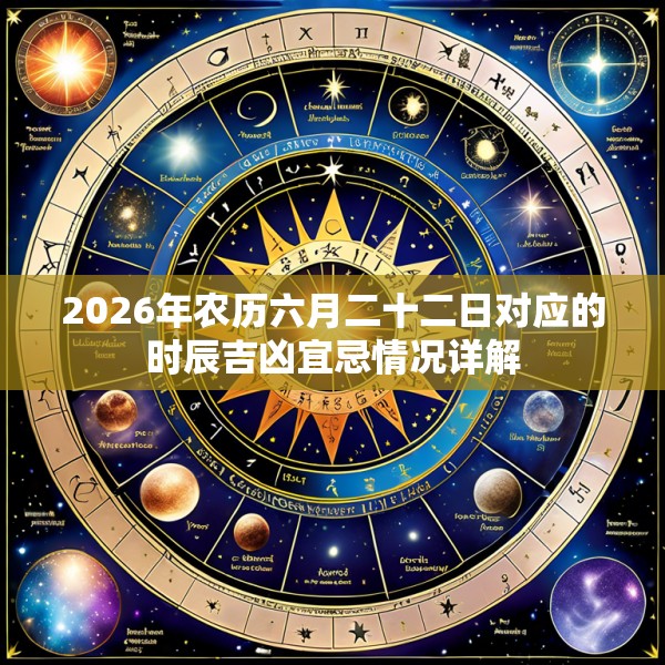 2026年农历六月二十二日对应的时辰吉凶宜忌情况详解