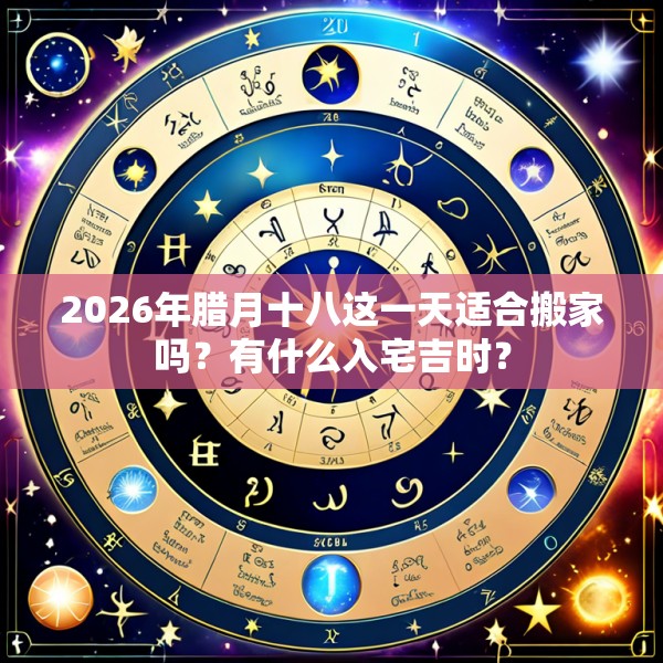 2026年腊月十八这一天适合搬家吗？有什么入宅吉时？