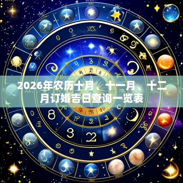 2026年农历十月、十一月、十二月订婚吉日查询一览表
