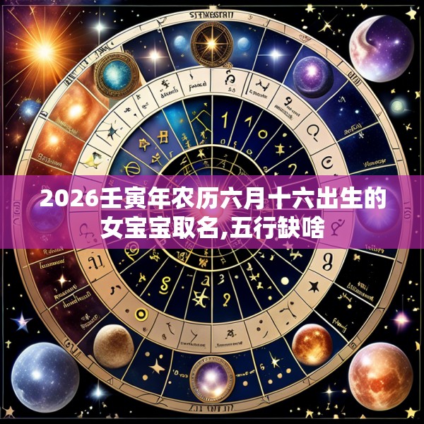 2026壬寅年农历六月十六出生的女宝宝取名,五行缺啥
