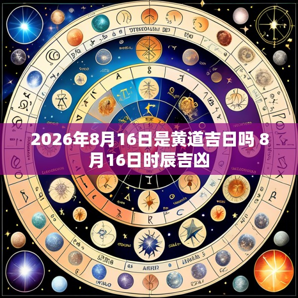 2026年8月16日是黄道吉日吗 8月16日时辰吉凶