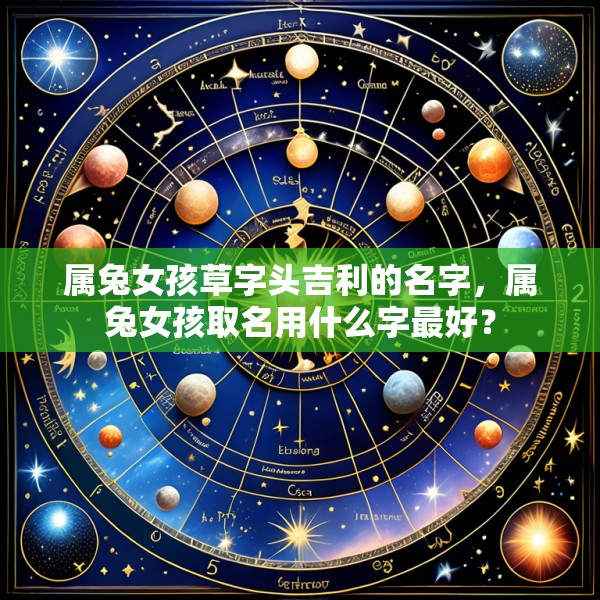 属兔女孩草字头吉利的名字，属兔女孩取名用什么字最好？