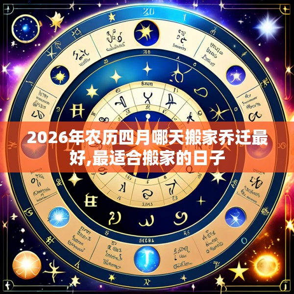 2026年农历四月哪天搬家乔迁最好,最适合搬家的日子