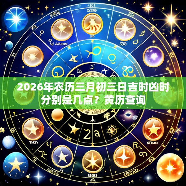 2026年农历三月初三日吉时凶时分别是几点？黄历查询