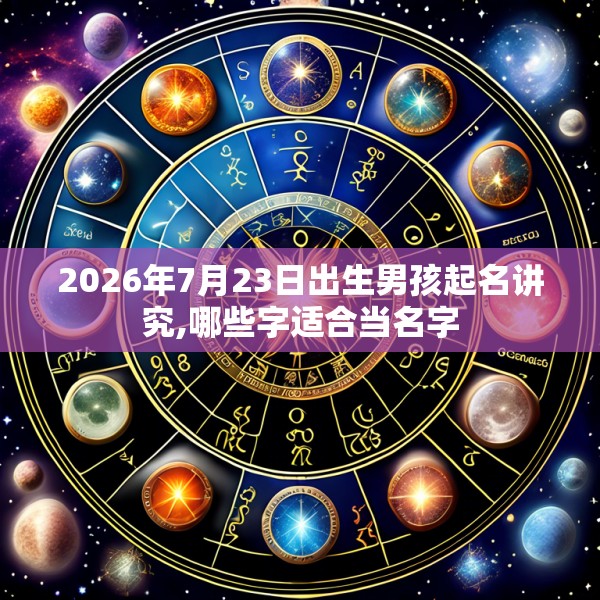 2026年7月23日出生男孩起名讲究,哪些字适合当名字