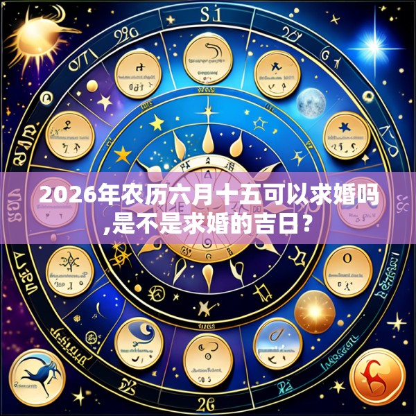 2026年农历六月十五可以求婚吗,是不是求婚的吉日？