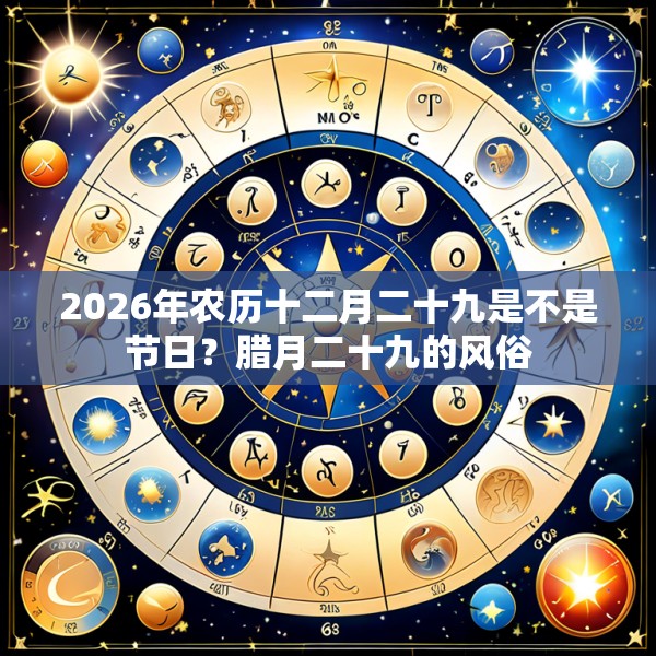 2026年农历十二月二十九是不是节日？腊月二十九的风俗
