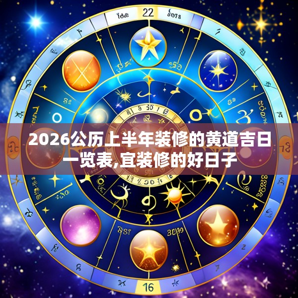 2026公历上半年装修的黄道吉日一览表,宜装修的好日子