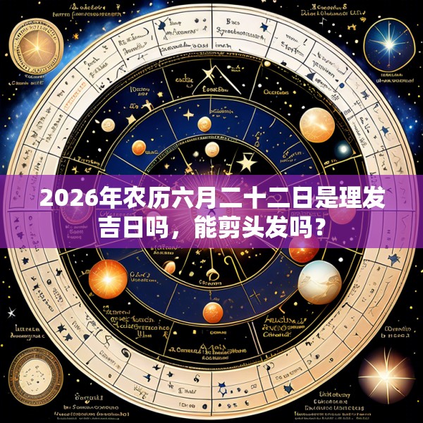 2026年农历六月二十二日是理发吉日吗，能剪头发吗？
